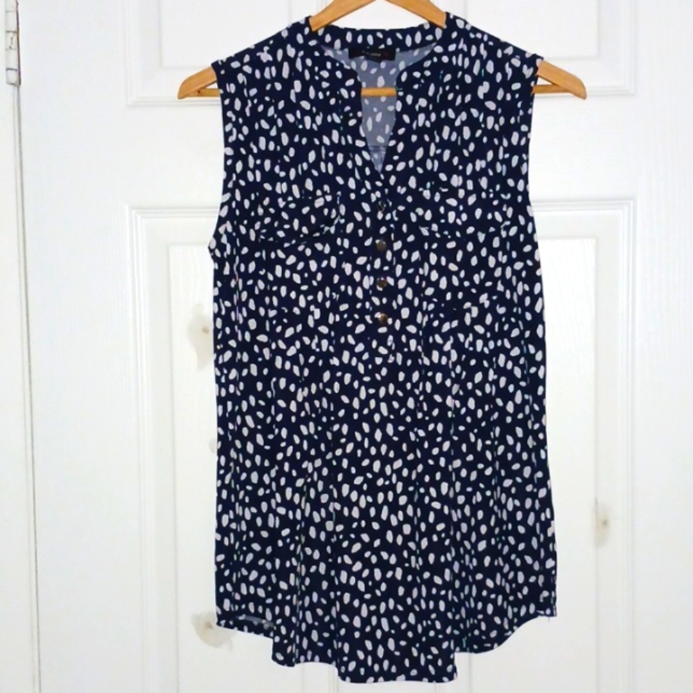 Small Navy Spotted Cocomo Top
